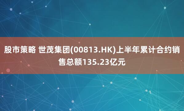 股市策略 世茂集团(00813.HK)上半年累计合约销售总额135.23亿元