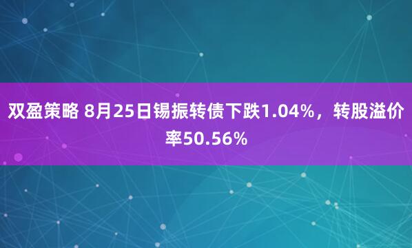 双盈策略 8月25日锡振转债下跌1.04%，转股溢价率50.56%