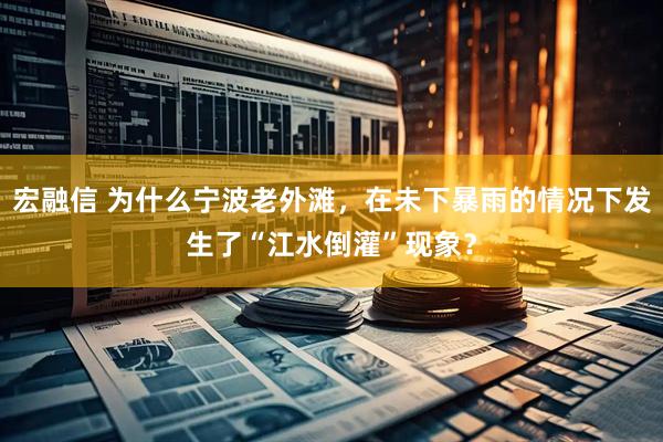 宏融信 为什么宁波老外滩，在未下暴雨的情况下发生了“江水倒灌”现象？