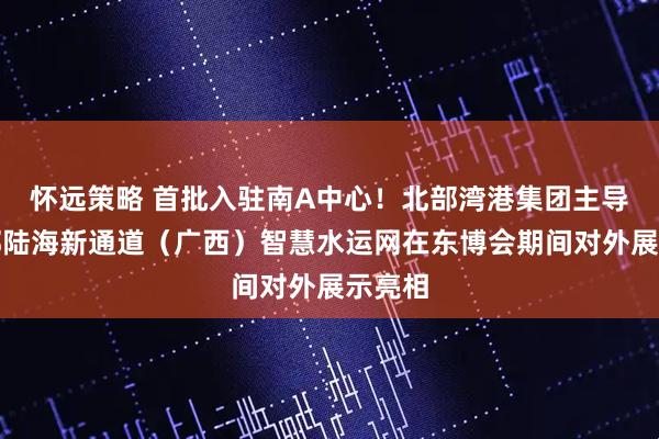怀远策略 首批入驻南A中心！北部湾港集团主导的西部陆海新通道（广西）智慧水运网在东博会期间对外展示亮相